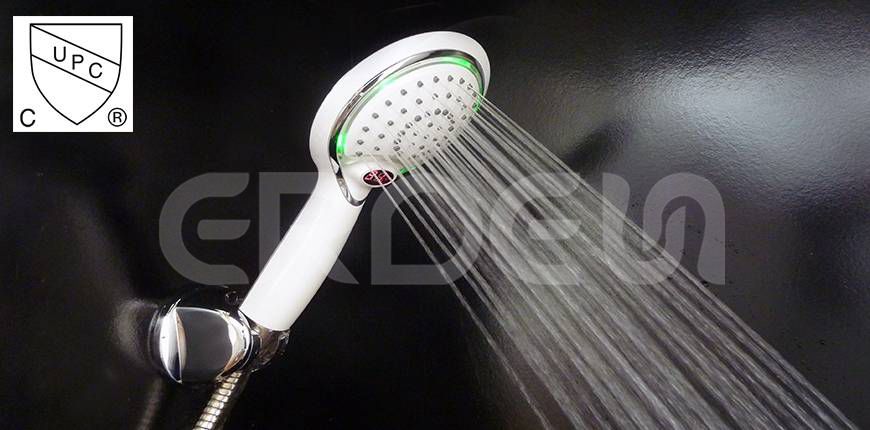 UPC CUPC LED Hand Shower with Digital Temperature Display